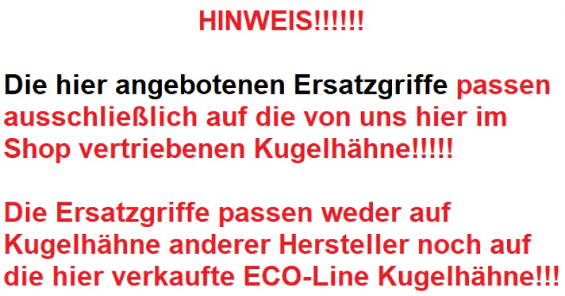 Hinweis zu Ersatz-Kombigriff für Kugelhahn Messing vernickelt